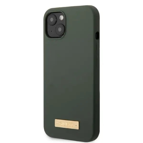 Guess GUHMP13MSBPLA iPhone 13 6.1’’ green/khaki hard case Silicone Logo Plate MagSafe - Cell phone cases