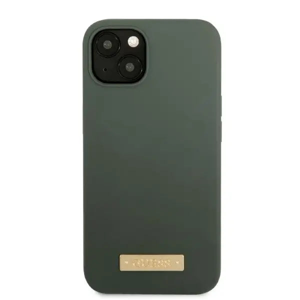 Guess GUHMP13MSBPLA iPhone 13 6.1’’ green/khaki hard case Silicone Logo Plate MagSafe - Cell phone cases