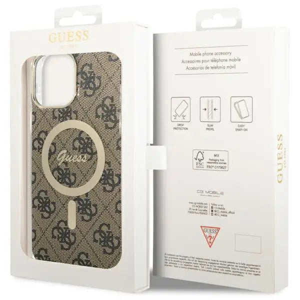 Guess GUHMP13XH4STW iPhone 13 Pro Max 6.7’’ brown/brown hardcase 4G MagSafe - Cell phone cases and covers<<<HurtelXML