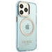 Guess GUHMP13XHTCMB iPhone 13 Pro Max 6.7’’ blue/blue hard case Gold Outline Translucent MagSafe - Cell phone cases