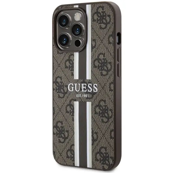 Guess GUHMP13XP4RPSW iPhone 13 Pro Max 6.7’’ brown/brown hardcase 4G Printed Stripes MagSafe - Cell phone cases