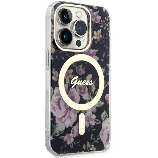 Guess GUHMP14LHCFWSK iPhone 14 Pro 6.1’’ black/black hardcase Flower MagSafe - Cell phone cases and covers<<<HurtelXML