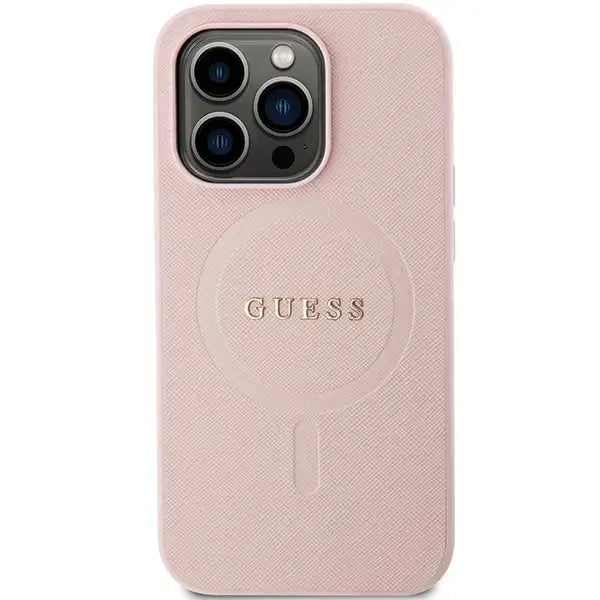 Guess GUHMP14LPSAHMCP case for iPhone 14 Pro - pink Saffiano MagSafe - Cell phone cases and covers<<<HurtelXML