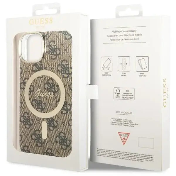 Guess GUHMP14MH4STW iPhone 14 Plus 6.7’’ brown/brown hardcase 4G MagSafe - Cell phone cases and covers<<<HurtelXML