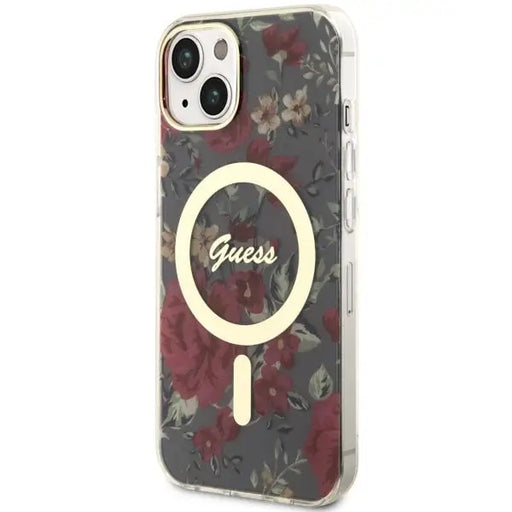 Guess GUHMP14MHCFWSA iPhone 14 Plus 6.7’’ green/khaki hardcase Flower MagSafe - Cell phone cases and covers<<<HurtelXML