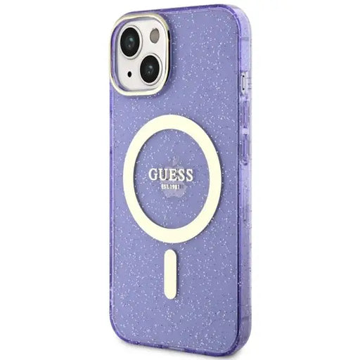 Guess GUHMP14MHCMCGU iPhone 14 Plus 6.7’’ purple/purple hardcase Glitter Gold MagSafe - Cell phone cases