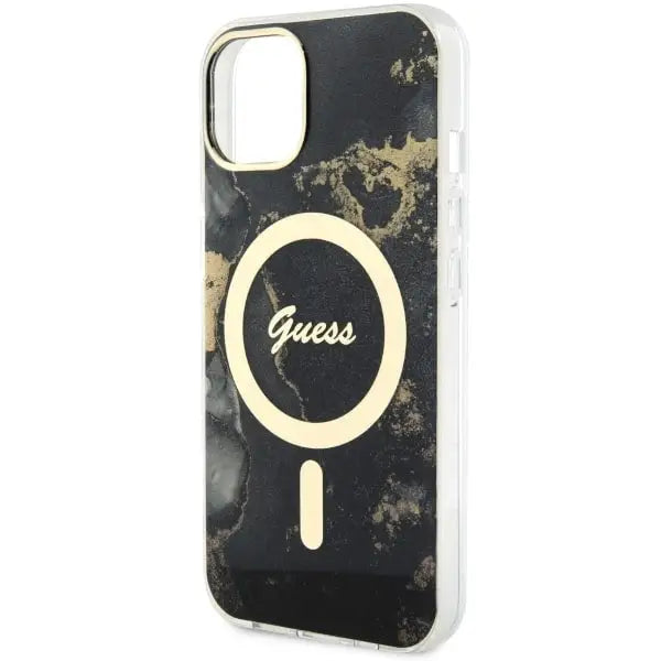 Guess GUHMP14MHTMRSK iPhone 14 Plus 6.7’’ black/black hardcase Golden Marble MagSafe - Cell phone cases