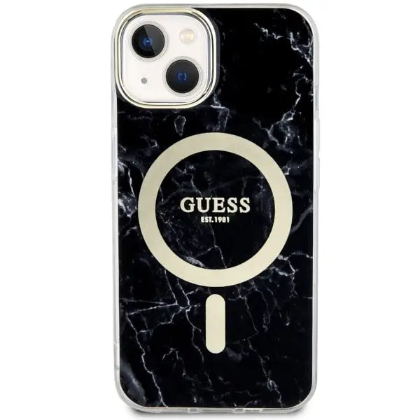 Guess GUHMP14MPCUMAK iPhone 14 Plus 6.7’’ black/black hardcase Marble MagSafe - Cell phone cases and covers<<<HurtelXML
