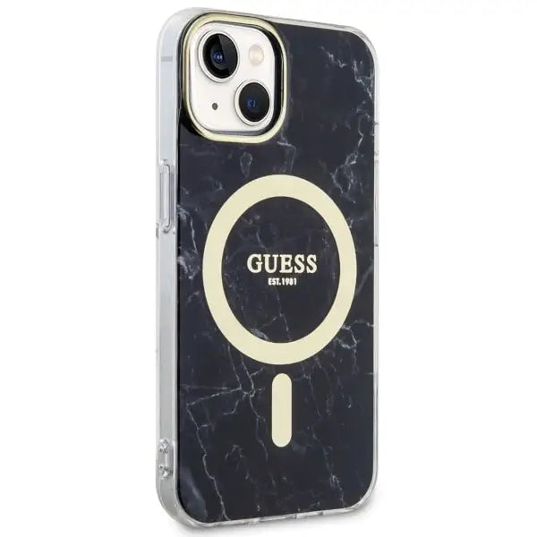 Guess GUHMP14MPCUMAK iPhone 14 Plus 6.7’’ black/black hardcase Marble MagSafe - Cell phone cases and covers<<<HurtelXML