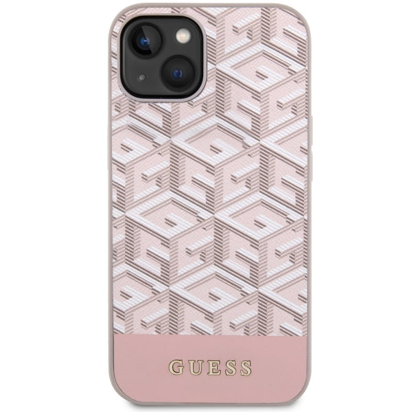 Guess GUHMP14SHGCFSEP iPhone 14 6.1’’ pink/pink hard case GCube Stripes MagSafe - Cell phone cases