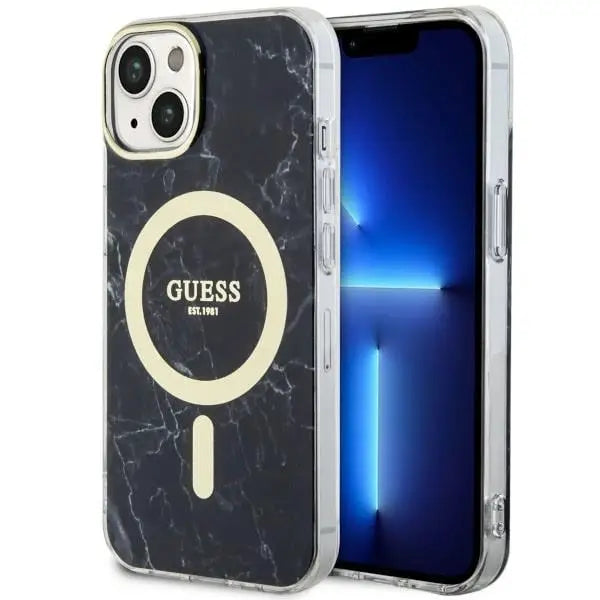 Guess GUHMP14SPCUMAK iPhone 14 6.1’’ black/black hardcase Marble MagSafe - Cell phone cases and covers<<<HurtelXML