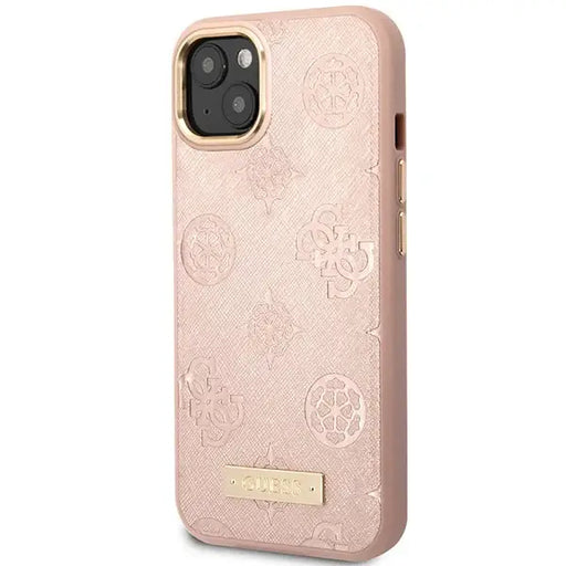 Guess GUHMP14SSAPSTP iPhone 14 6.1’’ pink/pink hardcase Peony Logo Plate MagSafe - Cell phone cases