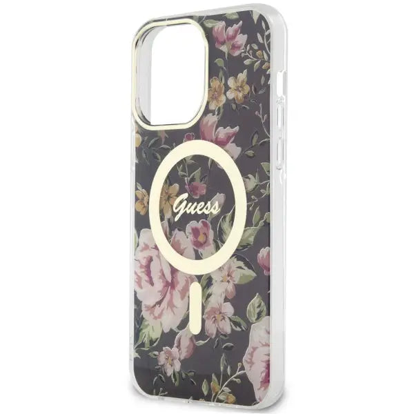 Guess GUHMP14XHCFWSK iPhone 14 Pro Max 6.7’’ black/black hardcase Flower MagSafe - Cell phone cases