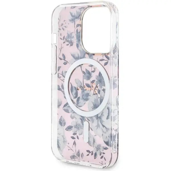 Guess GUHMP14XHCFWSP iPhone 14 Pro Max 6.7’’ pink/pink hardcase Flower MagSafe - Cell phone cases and covers<<<HurtelXML