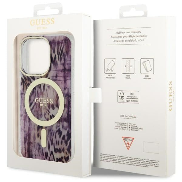 Guess GUHMP14XHLEOPWP iPhone 14 Pro Max 6.7’’ pink/pink hardcase Leopard MagSafe - Cell phone cases