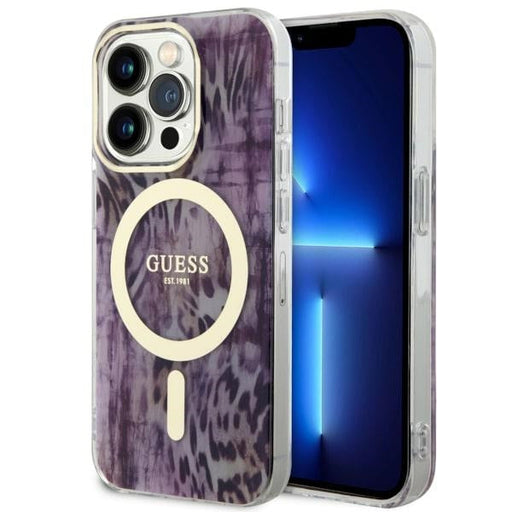 Guess GUHMP14XHLEOPWP iPhone 14 Pro Max 6.7’’ pink/pink hardcase Leopard MagSafe - Cell phone cases