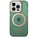 Guess GUHMP14XHTCMA iPhone 14 Pro Max 6.7’’ green/khaki hard case Gold Outline Translucent MagSafe - Cell phone cases