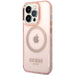 Guess GUHMP14XHTCMP iPhone 14 Pro Max 6.7’’ pink/pink hard case Gold Outline Translucent MagSafe - Cell phone cases