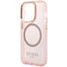 Guess GUHMP14XHTCMP iPhone 14 Pro Max 6.7’’ pink/pink hard case Gold Outline Translucent MagSafe - Cell phone cases