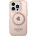 Guess GUHMP14XHTCMP iPhone 14 Pro Max 6.7’’ pink/pink hard case Gold Outline Translucent MagSafe - Cell phone cases