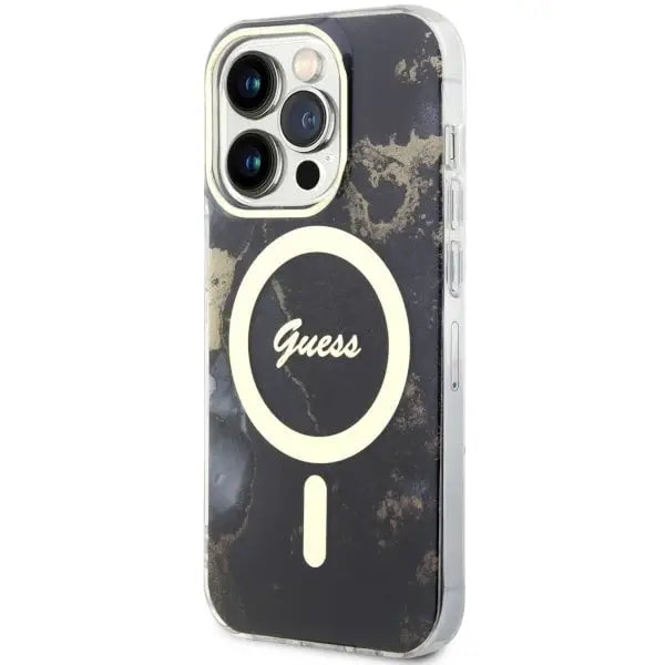 Guess GUHMP14XHTMRSK iPhone 14 Pro Max 6.7’’ black/black hardcase Golden Marble MagSafe - Cell phone cases