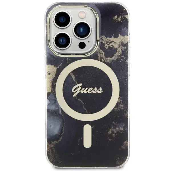 Guess GUHMP14XHTMRSK iPhone 14 Pro Max 6.7’’ black/black hardcase Golden Marble MagSafe - Cell phone cases