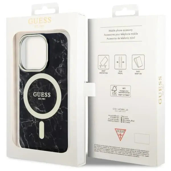 Guess GUHMP14XPCUMAK iPhone 14 Pro Max 6.7’’ black/black hardcase Marble MagSafe - Cell phone cases