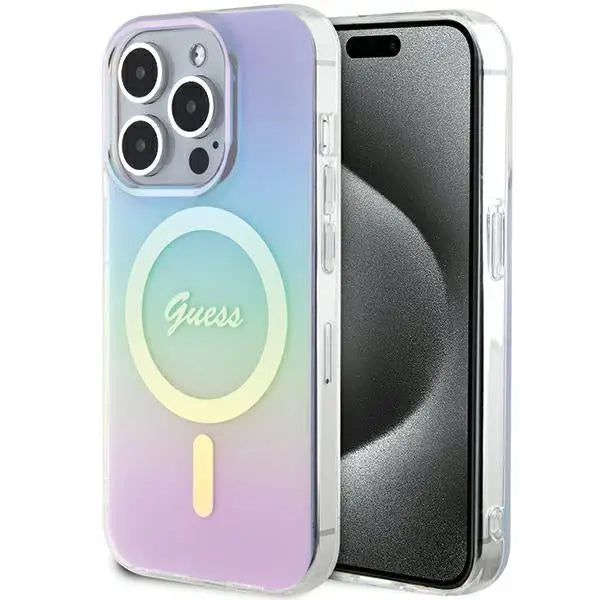 Guess GUHMP15LHITSU iPhone 15 Pro 6.1’’ purple/purple hardcase IML Iridescent MagSafe - Cell phone cases