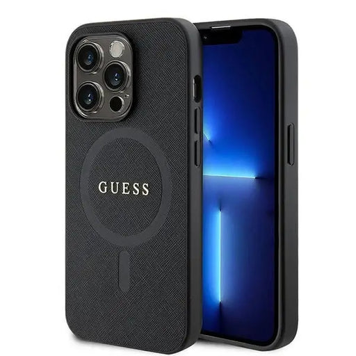 Guess GUHMP15LPSAHMCK iPhone 15 Pro 6.1’’ black/black hardcase Saffiano MagSafe - Cell phone cases