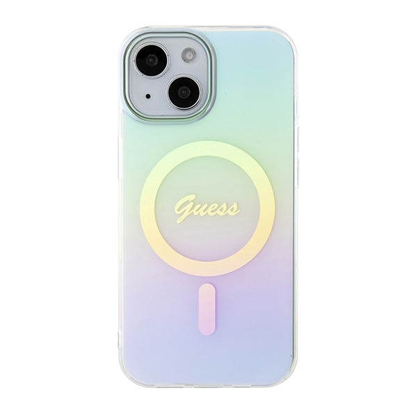 Guess GUHMP15SHITSQ iPhone 15 6.1’’ turquoise/turquoise hardcase IML Iridescent MagSafe - Cell phone cases