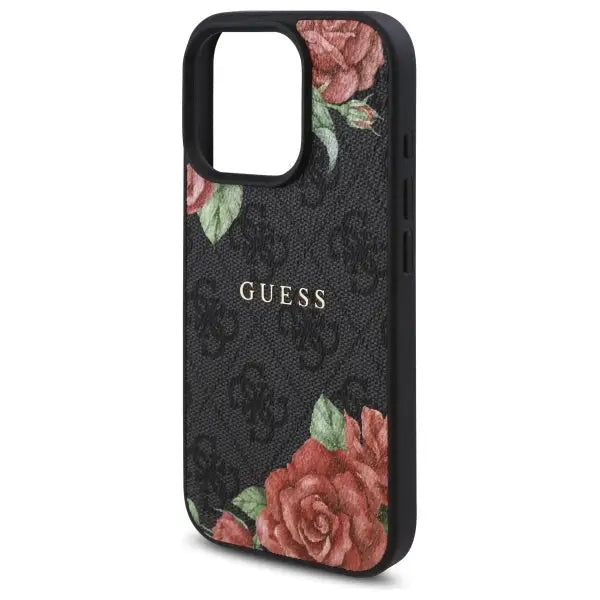 Guess GUHMP16LP4ROPEMCK iPhone 16 Pro 6.3’’ black/black hardcase 4G Flowers Print MagSafe - Cell phone cases