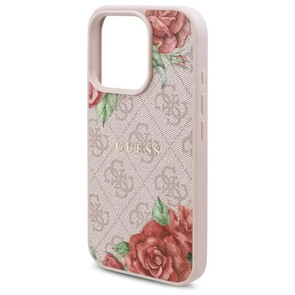 Guess GUHMP16LP4ROPEMCP iPhone 16 Pro 6.3’’ pink/pink hardcase 4G Flowers Print MagSafe - Cell phone cases