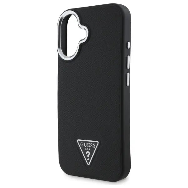 Guess GUHMP16MPGTSPSK iPhone 16 Plus 6.7’’ black/black hardcase Grained Triangle MagSafe - Cell phone cases