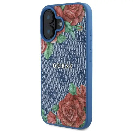 Guess GUHMP16SP4ROPEMCB iPhone 16 6.1’’ blue/blue hardcase 4G Flowers Print MagSafe - Cell phone cases