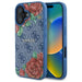 Guess GUHMP16SP4ROPEMCB iPhone 16 6.1’’ blue/blue hardcase 4G Flowers Print MagSafe - Cell phone cases