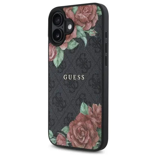 Guess GUHMP16SP4ROPEMCK iPhone 16 6.1’’ black/black hardcase 4G Flowers Print MagSafe - Cell phone cases