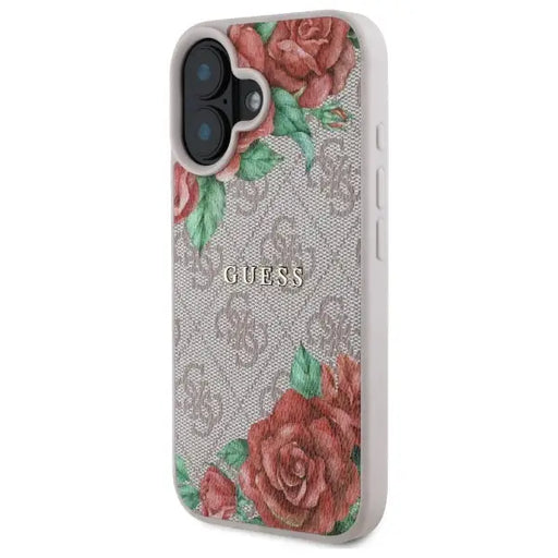 Guess GUHMP16SP4ROPEMCP iPhone 16 6.1’’ pink/pink hardcase 4G Flowers Print MagSafe - Cell phone cases