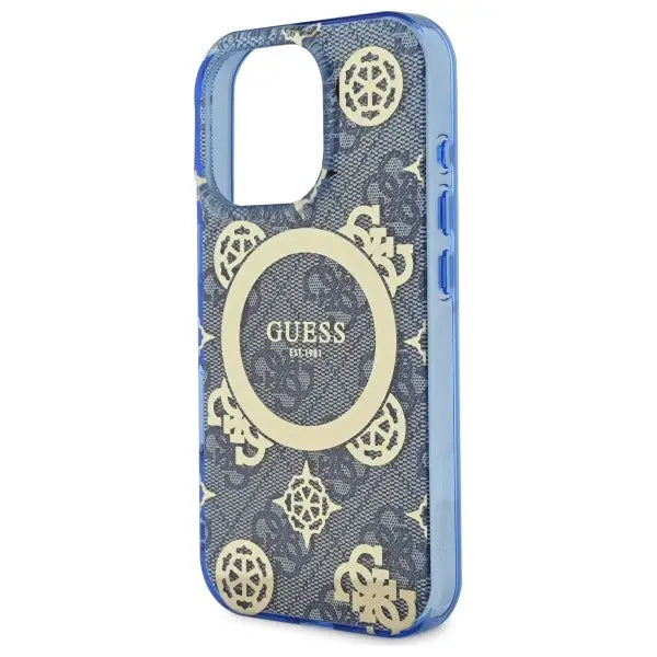 Guess GUHMP16XH4PYEEB iPhone 16 Pro Max 6.9’’ blue/blue hardcase IML Peony On 4G Background MagSafe - Cell phone cases