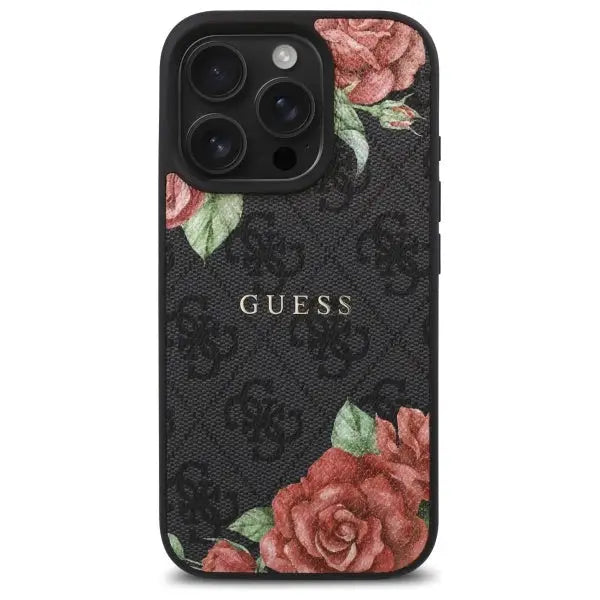 Guess GUHMP16XP4ROPEMCK iPhone 16 Pro Max 6.9’’ black/black hardcase 4G Flowers Print MagSafe - Cell phone cases