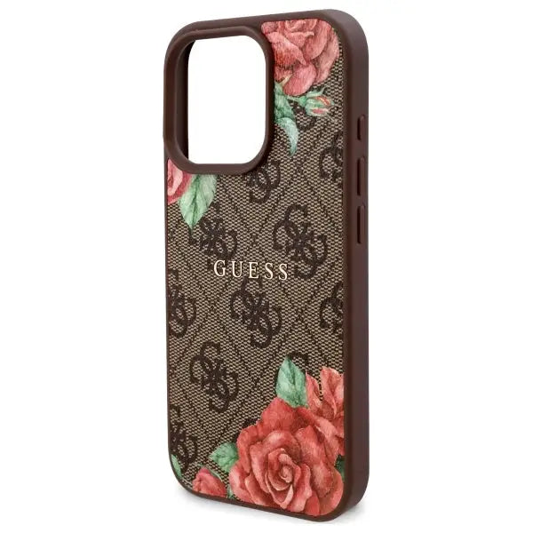 Guess GUHMP16XP4ROPEMCW iPhone 16 Pro Max 6.9’’ brown/brown hardcase 4G Flowers Print MagSafe - Cell phone cases