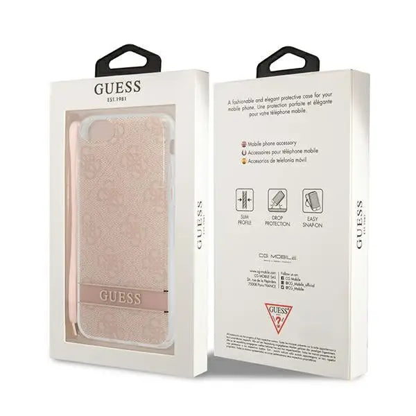 Guess GUOHCI8H4STP iPhone SE 2022 / SE 2020 / 7/ 8 pink/pink hardcase 4G Print Strap - Cell phone cases