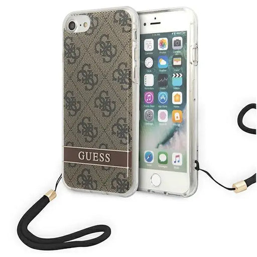 Guess GUOHCI8H4STW iPhone SE 2022 / SE 2020 / 7/ 8 brown/brown hardcase 4G Print Strap - Cell phone cases