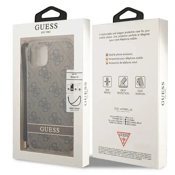 Guess GUOHCP14SH4STW iPhone 14 6.1 ’brown / brown hardcase 4G Print Strap - Cell phone cases and covers<<<HurtelXML