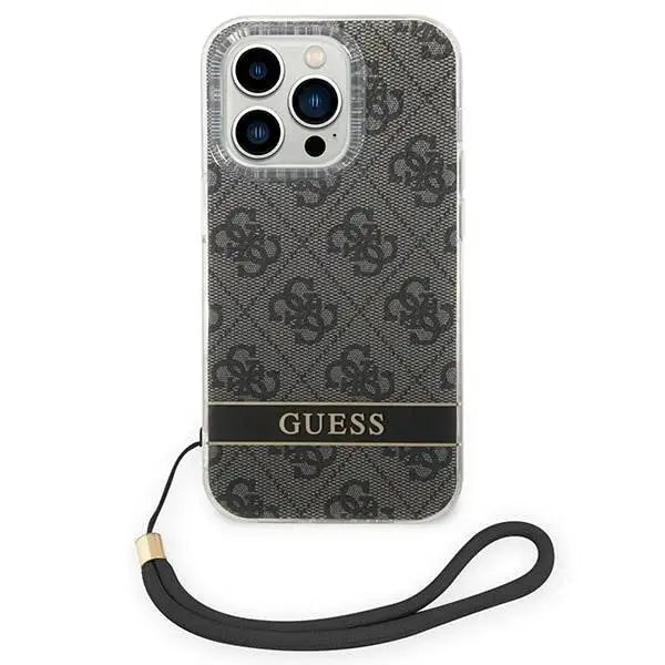 Guess GUOHCP14XH4STK iPhone 14 Pro Max 6.7’’ black/black hardcase 4G Print Strap - Cell phone cases