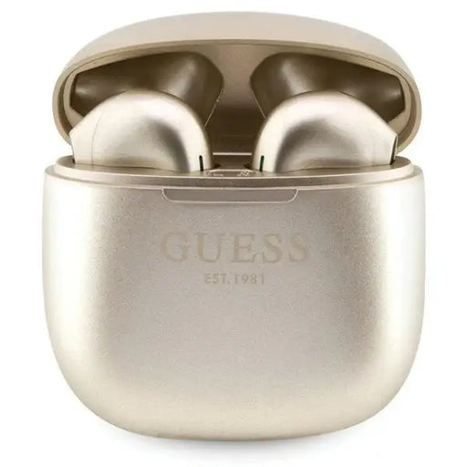 Guess GUTWST26PSD TWS Bluetooth headphones + docking station - gold Classic EST Logo - Headphones