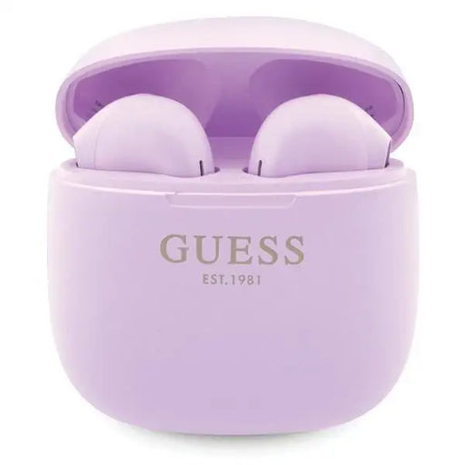 Guess GUTWST26PSU TWS Bluetooth headphones + docking station - purple Classic EST Logo - Headphones