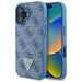 Guess Hardcase Leather 4G Triangle Strass MagSafe Case for iPhone 16 - Blue - Cell phone cases and covers<<<HurtelXML