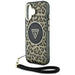 Guess HC IML Leopard Triangle Cord Strap MagSafe iPhone 16 Case - Brown - Cell phone cases and covers<<<HurtelXML