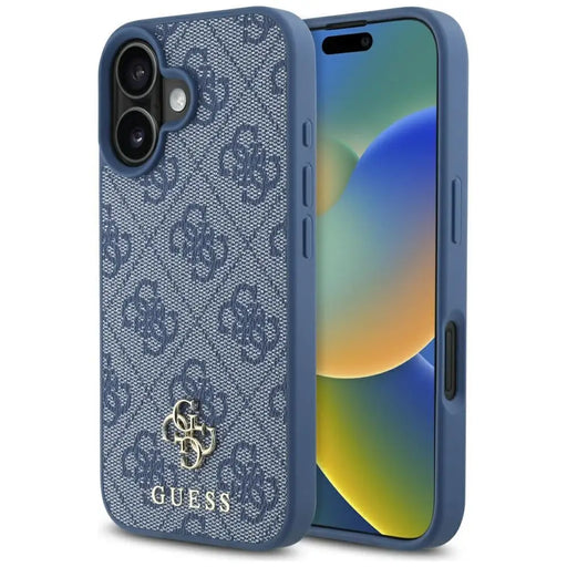 Guess HC PU 4G Small 4G and Classic Case for iPhone 16 MagSafe - Blue - Cell phone cases and covers<<<HurtelXML