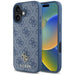 Guess HC PU 4G Small 4G and Classic Case for iPhone 16 MagSafe - Blue - Cell phone cases and covers<<<HurtelXML
